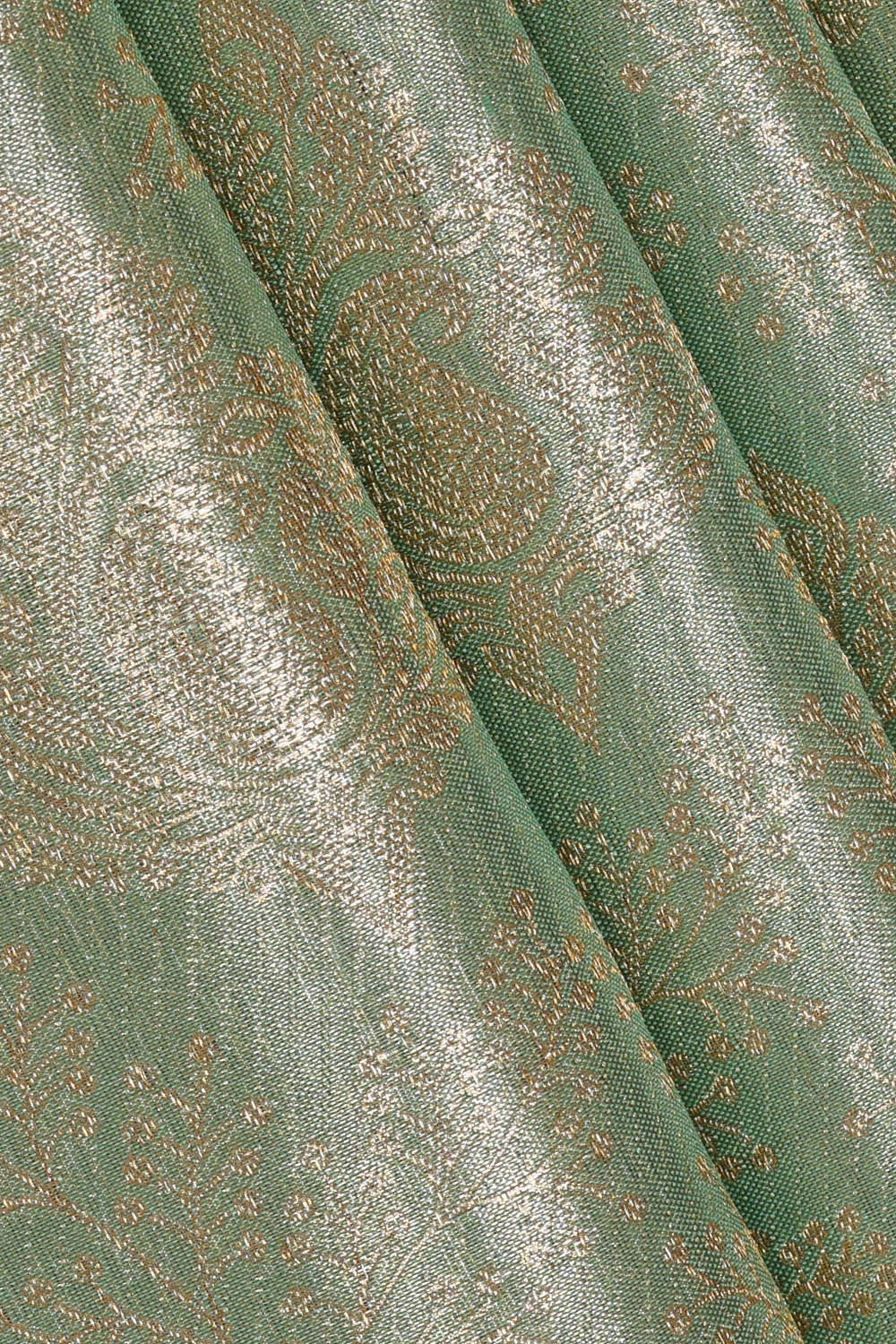 Image of Kanchipattu Light Sea Green Tissue Brocade Saree